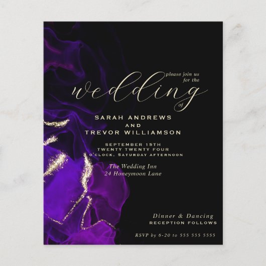 Budget Wedding Amethyst Lila Alkoholtinte (Vorderseite)