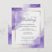Budget Wedding Amethyst Lilac Gold Abstrakte Marmo (Vorne/Hinten)