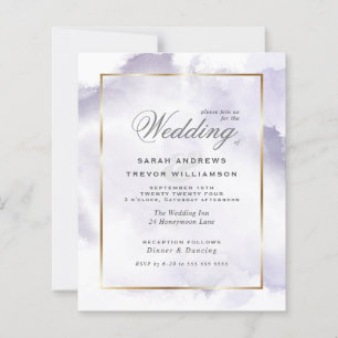 Budget Wedding Amethyst Lilac Watercolor Wash