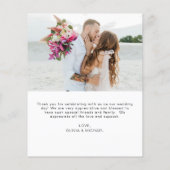 Budget Wedding Arch Danke Foto Card (Rückseite)