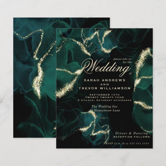 Budget Wedding Atemberaubend Emerald Alcohol Tinte (Vorne/Hinten)