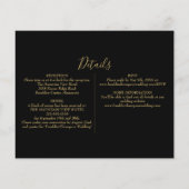 Budget Wedding Black Gold Details Foto Einladung (Rückseite)