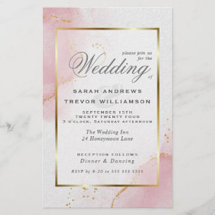 Budget Wedding Blush Pink Gold Abstrakt Marbled c