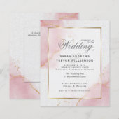 Budget Wedding Blush Pink Gold Abstrakt Marbled I (Vorne/Hinten)