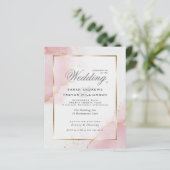 Budget Wedding Blush Pink Gold Abstrakt Marbled I (Stehend Vorderseite)