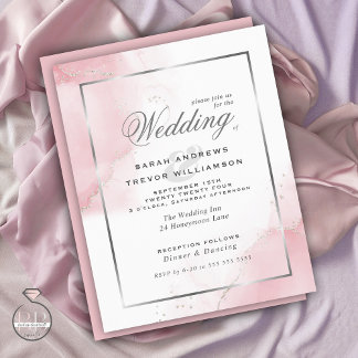 Budget Wedding Blush Pink Silver Abstrakt