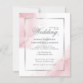 Budget Wedding Blush Pink Silver Abstrakt (Vorderseite)