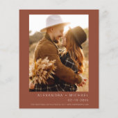 Budget Wedding Burnt Orange Terracotta Foto Flyer (Hinten)