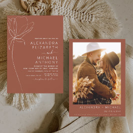 Budget Wedding Burnt Orange Terracotta Invitation Flyer