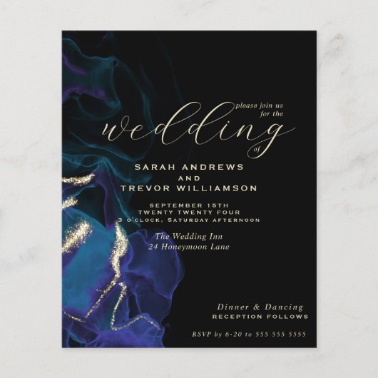 Budget Wedding Celestial Blue Alcohol Ink (Vorderseite)