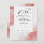 Budget Wedding Coral Rose Abstrakt Marbled Skies (Vorne/Hinten)