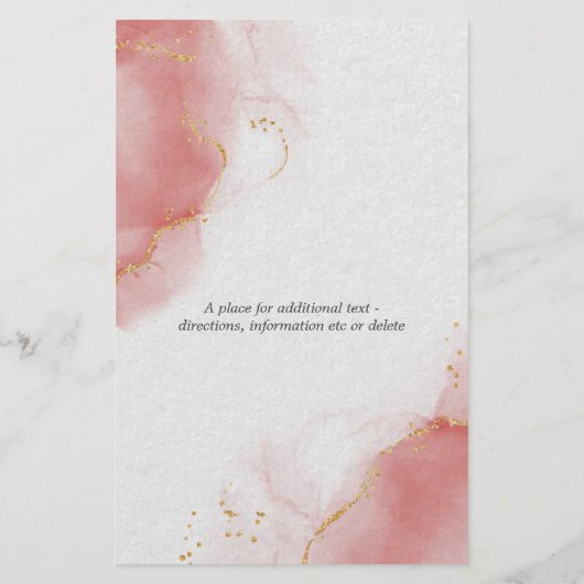 Budget Wedding Coral Rose Abstrakt Marbled Skies (Rückseite)