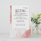 Budget Wedding Coral Rose Abstrakt Marbled Skies (Stehend Vorderseite)