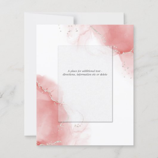 Budget Wedding Coral Rose Silver Abstrakt (Rückseite)