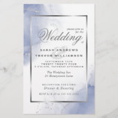 Budget Wedding Cornflower Blue Silver Abstrakt (Vorderseite)