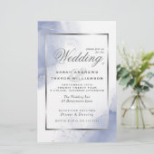Budget Wedding Cornflower Blue Silver Abstrakt (Stehend Vorderseite)