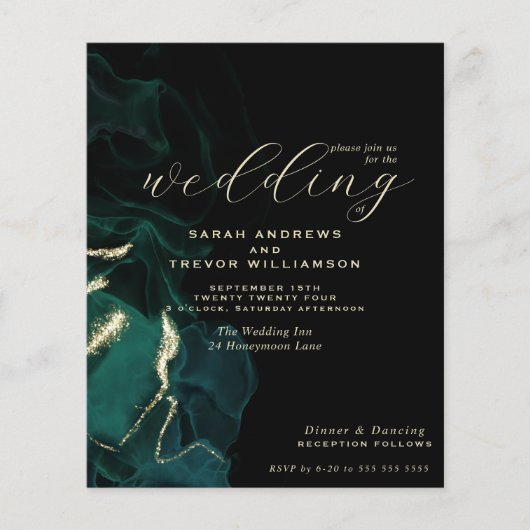 Budget Wedding Deep Ocean Green Alcohol Tinte (Vorderseite)