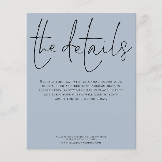 Budget Wedding Details Skript Dusty Blue Enclosure (Vorderseite)