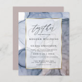 Budget Wedding Dusty Blue Mauve Fluid Ink (Vorne/Hinten)