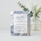 Budget Wedding Dusty Blue Mauve Fluid Ink (Stehend Vorderseite)