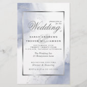 Budget Wedding Dusty Blue Silver Abstrakt (Vorderseite)
