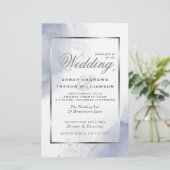Budget Wedding Dusty Blue Silver Abstrakt (Stehend Vorderseite)
