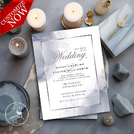 Budget Wedding Dusty Blue Silver Abstrakt