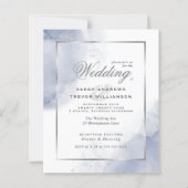 Budget Wedding Dusty Blue Silver Abstrakt (Vorderseite)