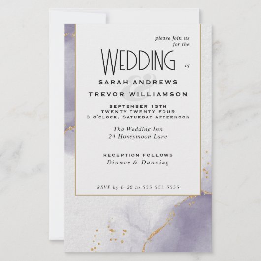 Budget Wedding Dusty Plum Abstrakten Himmel (Vorderseite)