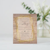 BUDGET WEDDING EINLADUNGEN Gold Glitter Geometric (Stehend Vorderseite)