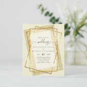 BUDGET WEDDING EINLADUNGEN Gold Glitter Geometric (Stehend Vorderseite)