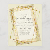 BUDGET WEDDING EINLADUNGEN Gold Glitter Geometric (Vorderseite)