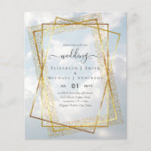 BUDGET WEDDING EINLADUNGEN Gold Glitter Geometric (Vorderseite)