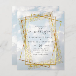 BUDGET WEDDING EINLADUNGEN Gold Glitter Geometric