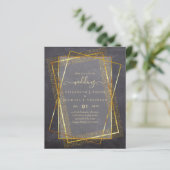 BUDGET WEDDING EINLADUNGEN Gold Glitter Geometric (Stehend Vorderseite)