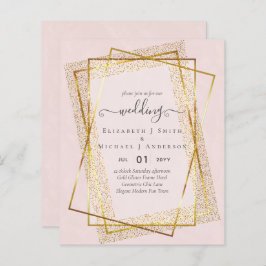BUDGET WEDDING EINLADUNGEN Gold Glitter Geometric