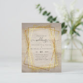 BUDGET WEDDING EINLADUNGEN Gold Glitter Geometric (Stehend Vorderseite)