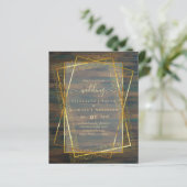 BUDGET WEDDING EINLADUNGEN Gold Glitter Geometric (Stehend Vorderseite)