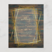 BUDGET WEDDING EINLADUNGEN Gold Glitter Geometric (Vorderseite)