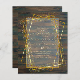 BUDGET WEDDING EINLADUNGEN Gold Glitter Geometric