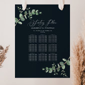 Budget Wedding Eukalyptus Black chic Sitzplan Poster