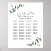 Budget Wedding Eukalyptus botanical sitzplan P Poster (Vorne)