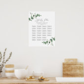 Budget Wedding Eukalyptus botanical sitzplan P Poster (Küche)