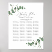 Budget Wedding Eukalyptus botanical sitzplan P Poster (Vorne)