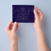 BUDGET Wedding FLYER PAPER lädt Navy Rosegold ein (Gruppe)