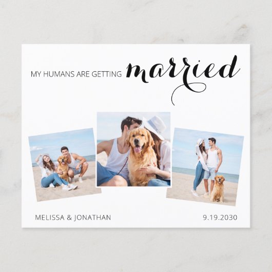 Budget Wedding Foto Collage Save the Date QR Code (Vorderseite)