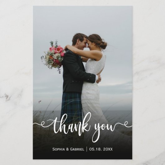 Budget Wedding Foto Hand Letter Your Card (Vorderseite)