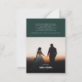 Budget Wedding Foto Handschrift Dankeschön Karte (Rückseite)