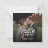 Budget Wedding Foto Handschrift Vielen Dank Mitteilungskarte (Vorderseite)