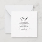 Budget Wedding Foto Handschrift Vielen Dank Mitteilungskarte (Rückseite)